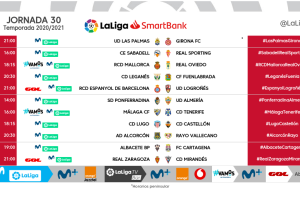 Horarios de la jornada 30 en la categoría de plata.