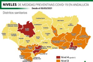 Situación actual de restricciones en los distritos sanitarios andaluces.