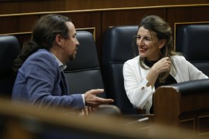 Pablo Iglesias, vicepresidente del Gobierno, y Yolanda Díaz, ministra de Trabajo.