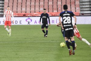 El delantero almeriense de la Ponferradina en el partido de ida.