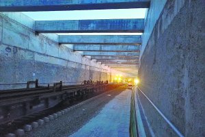 Interior del túnel del soterramiento durante la ejecución de las obras