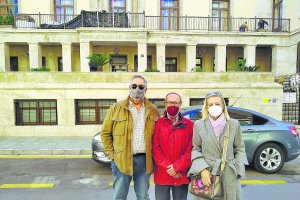 José C. Tejada, Antonio Fernández y Clara Inés Rodríguez, miembros de la Mesa del Ferrocarril