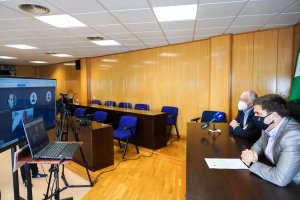 La videoconferencia con la Universidad de Valencia.