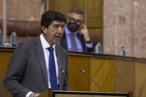 Juan Marín, este miércoles en el pleno del Parlamento de Andalucía.