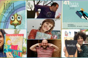 Autores infantiles y juveniles en la Feria del Libro de Almería.