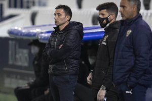 Asier Garitano en el partido frente al Almería en Butarque.