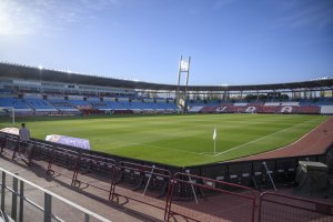 El estadio almeriense vacío durante la pandemia.