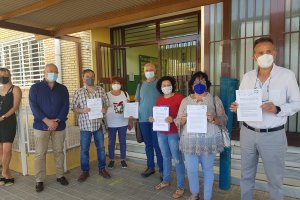 Miembros de la plataforma en su presentación, este miércoles.