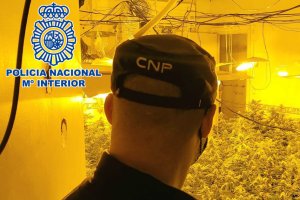 Agente accediendo a una de las narcoviviendas.