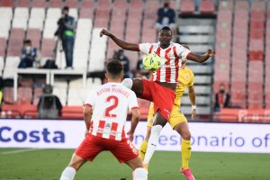 Umar Sadiq en el último partido de la temporada 2020-2021.