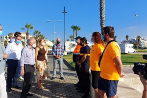 Acto de Maribel Sánchez esta mañana en Roquetas.