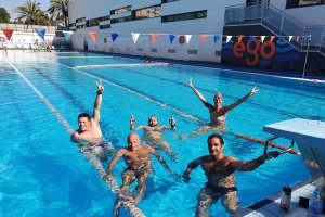 Los almerienses han entrenado en la piscina de Ego Sport.