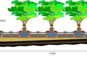 Vista del lateral de la plazoleta según el diseño previsto