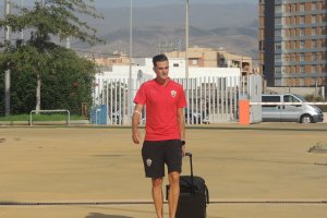 Villar llegando al Estadio de los Juegos Mediterráneos.