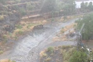 Salida de la rambla de Gérgal tras la tormenta desatada este lunes