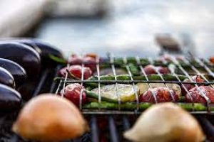 Parrillada de verduras para cenar.