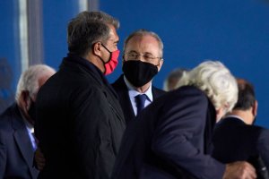 Florentino Pérez con Joan Laporta.