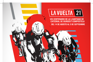Cartel del paso de La Vuelta por Huércal-Overa.