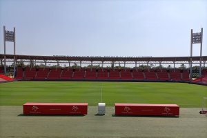 Así estaba el Estadio Mediterráneo a las 12:30 horas.