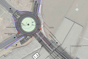 Propuesta de la ampliación de la glorieta sur del enlace de acceso a Roquetas.
