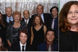 La familia Ros Rodríguez en Nueva Jersey y la periodista Pilar Vergara, en la sede de Canal Sur.