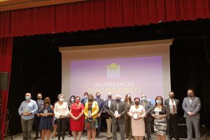 Foto de familia de ganadores y organizadores de los VIII Premios Nacimiento, entregados en una gala celebrada en Gérgal.