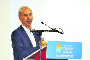 Javier Deleyto Alcalá, durante la entrega de premios Comarca de Níjar.
