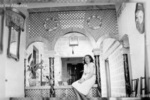 Patio de luces de la casa del maestro de obras. Los bloques de piedra procedían de la cantera de Pescadería. Destacaban las columnas de mármol.