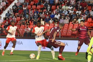 Umar Sadiq en el partido del jueves ante la Real Sociedad B.