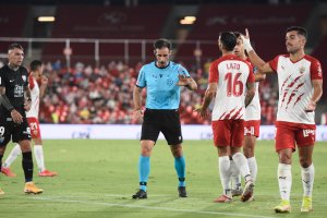 González Esteban en el Almería-Málaga del pasado 4 de septiembre.