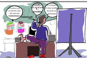 Los docentes acompañan su escrito con esta ilustración.