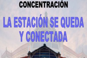 Concentración organizada por la Mesa en Defensa del Ferrocarril de Almería.