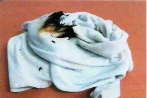 Los artículos incautados al pirómano.