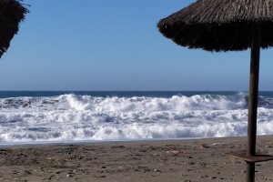 Imagen de archivo del oleaje en la costa almeriense.