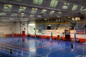 Los celestes en la pista de Albolote.