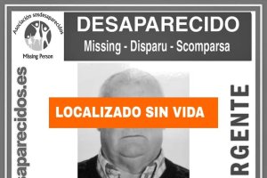 Cartel de la localización sin vida de Francisco López difundido por SOSDesaparecidos.
