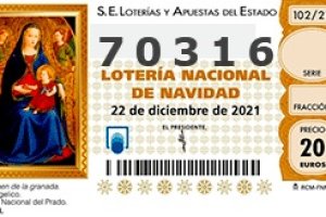 70316, el segundo quinto premio en salir del Sorteo de Navidad 2021.