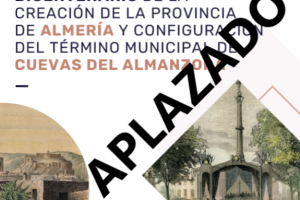 Cartel con la suspensión del evento.