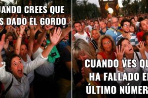 Meme realizado por el Prendimiento y publicado en sus redes tras quedarse a las puertas del Gordo por un número.