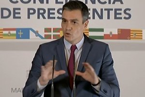 Pedro Sánchez, durante su intervención esta tarde.