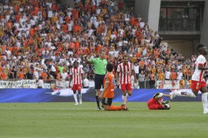 Hernández Hernández en el Almería-Valencia celebrado en 2015.