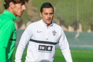 Francisco Rodríguez en el entrenamiento del conjunto franjiverde.