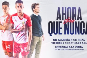 El cartel del Almería para vender entradas.