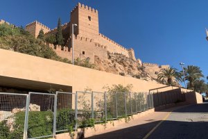 Zona en la que se encuentran los restos romanos a los pies de la Alcazaba.