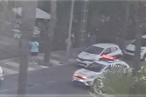 Lugar del suceso instantes después del atropello