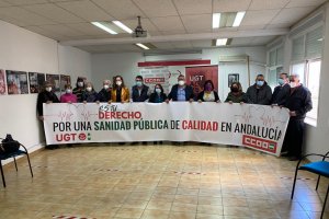 Acto hoy en el edificio de los sindicatos.