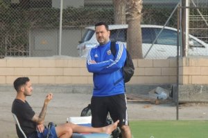 Diego Maziel con José Carlos Lazo en un entrenamiento en la Vega.