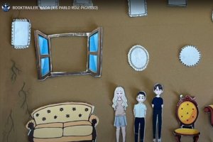 Captura de pantalla del booktrailer del IES Picasso.