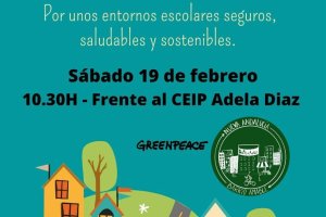 Cartel de la \'bicifestación\' convocada por Greenpeace Almería y colegios de Nueva Andalucía.