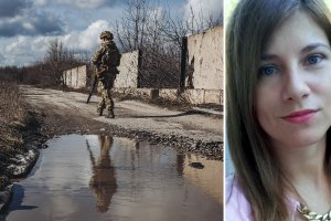 A la izquierda, la tensión bélica en Ucrania; a la derecha, Oksana Melnyk